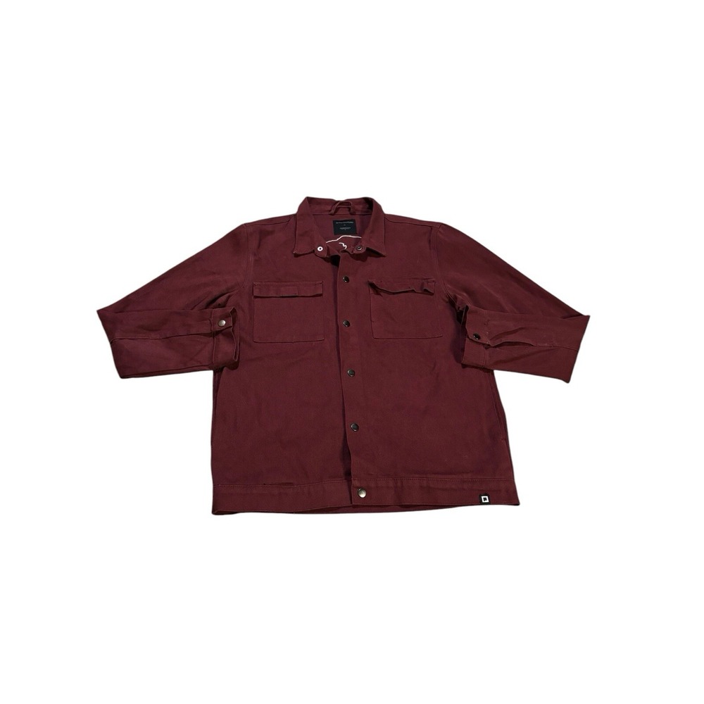 Penshoppe All The Cool Folks Mens Large Burgundy Melting Skull Trucker Jacket